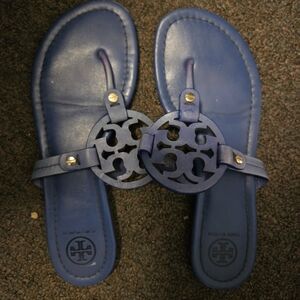 Tory Burch Navy Leather Miller Size 7